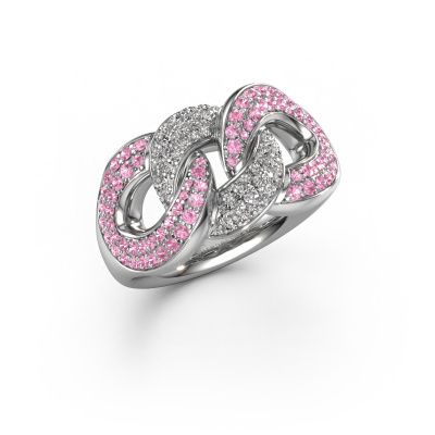 Ring Kylie 3 11mm 585 Weißgold Pink Saphir 0.8 mm