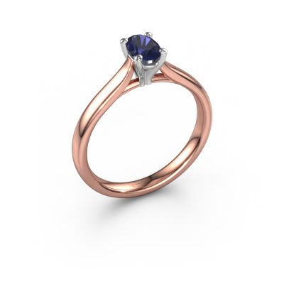 Engagement ring Mignon OVL 1 585 rose gold sapphire 8x6 mm