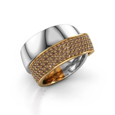 Ring Danna 585 witgoud bruine diamant 1.425 crt