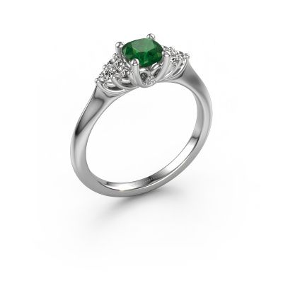 Engagement ring Felipa CUS 950 platinum emerald 5 mm