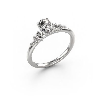 Engagement ring Emma OVL 585 white gold diamond 0.765 crt