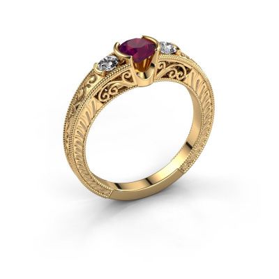 Promise ring Tasia 585 gold rhodolite 5 mm