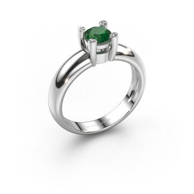 Ring Fleur 585 white gold emerald 4.7 mm
