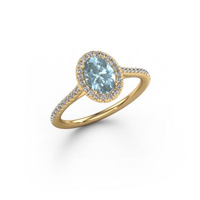 Engagement ring Seline ovl 2 585 gold blue lab grown diamond 7x5 mm