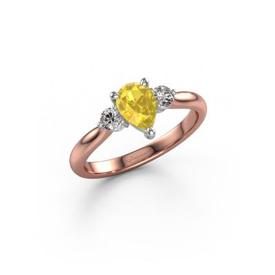 Verlobungsring Lieselot PER 585 Roségold Gelb Saphir 7x5 mm