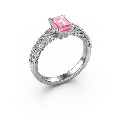 Verlobungsring Shonta EME 950 Platin Pink Saphir 7x5 mm