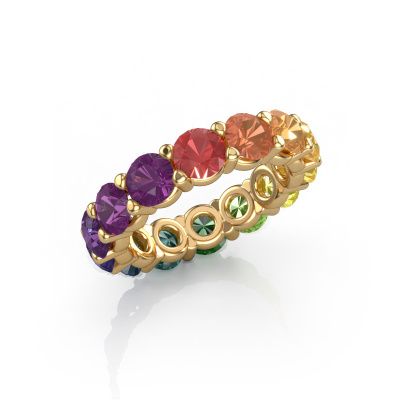 Ring Heddy rnd 4.7 585 Gold Rainbow Saphir 1 4.7 mm