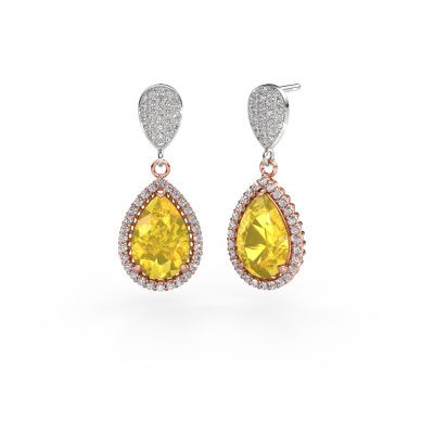 Ohrhänger Tilly per 2 585 Roségold Gelb Saphir 12x8 mm