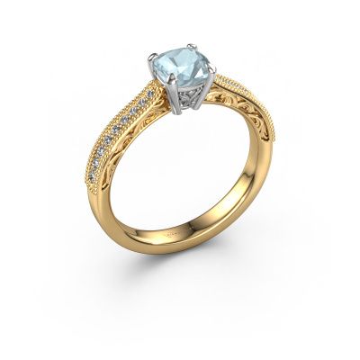 Engagement ring Shonta CUS 585 gold aquamarine 5.5 mm
