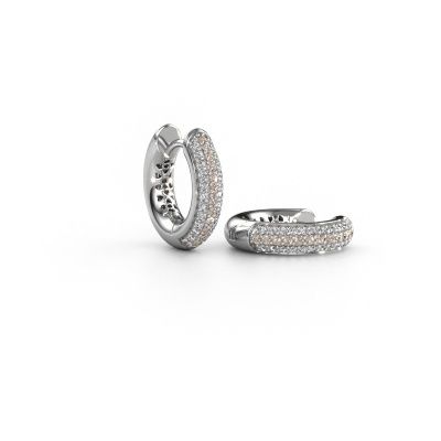 Hoop earrings Tristan B 14 mm 950 platinum brown diamond 0.322 crt
