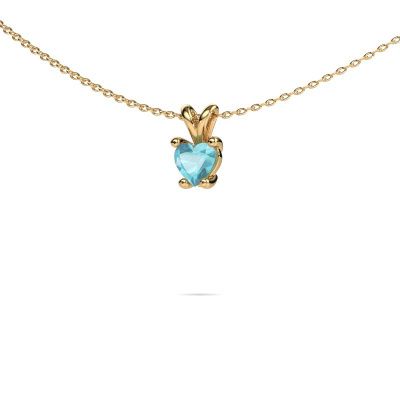 Pendant Sam Heart 585 gold blue topaz 5 mm