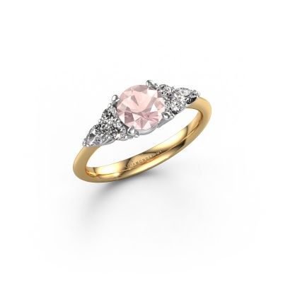 Engagement ring Melani RND 585 gold morganite champagne 6 mm