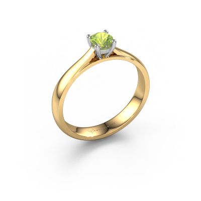 Engagement ring Sam 585 gold peridot 4.2 mm