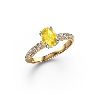 Engagement ring Morane OVL 585 gold yellow sapphire 7,5x5,5 mm