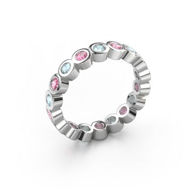 Stackable ring Edwina 2 585 white gold pink sapphire 2.5 mm