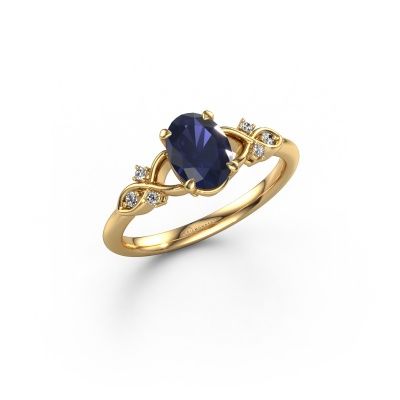 Engagement ring Azra OVL 585 gold sapphire 8x6 mm
