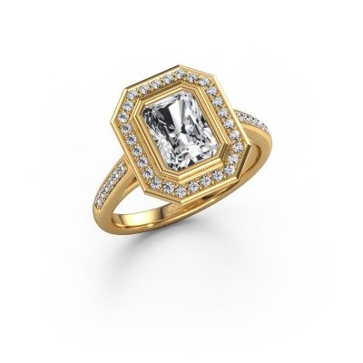 Engagement ring Noud 2 RAD 585 gold lab grown diamond 1.778 crt