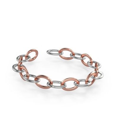 Bracelet Oval link 5 15mm 585 white gold ±0.6 in