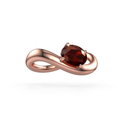 Engagement ring Chloe OVL 585 rose gold garnet 7,5x5,5 mm