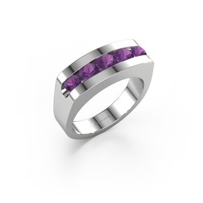 Herrenring Richard 585 Weißgold Amethyst 4 mm
