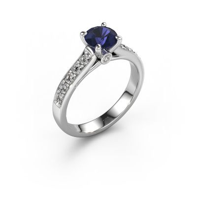 Engagement ring Valorie RND 2 950 platinum sapphire 6.5 mm