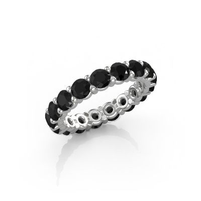 Stackable ring Heddy rnd 3.7 585 white gold black diamond 4.08 crt