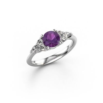 Engagement ring Melani RND 585 white gold amethyst 6 mm