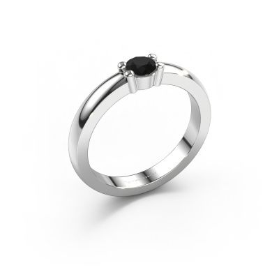 Ring Yasmin 1 585 white gold black diamond 0.30 crt