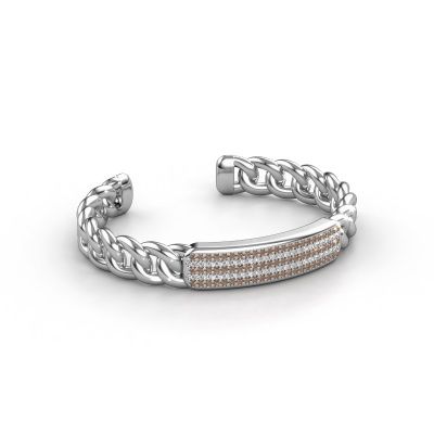 Link link bracelet Alix 2 10mm 585 white gold brown diamond