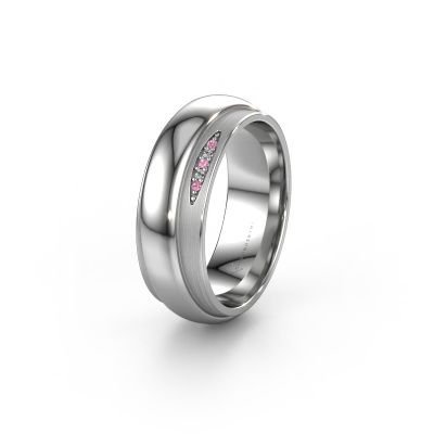 Trauring WH2038L 950 Platin Pink Saphir ±7x2.4 mm