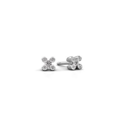 Stud earrings Fleur 950 platinum diamond 0.10 crt
