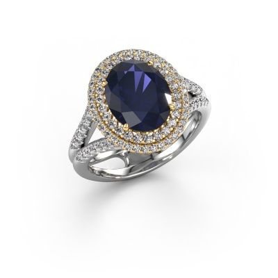 Engagement ring Elvie 585 white gold sapphire 10x8 mm