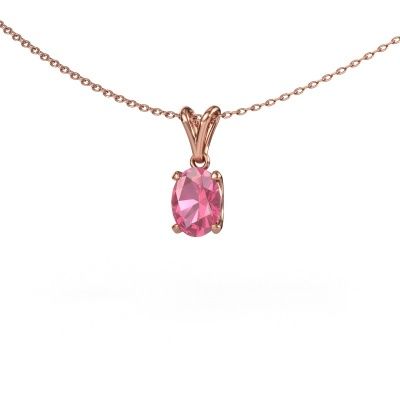 Pendant Sam OVL 585 rose gold pink sapphire 8x6 mm