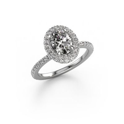 Engagement ring Talitha OVL 950 platinum zirconia 7x5 mm
