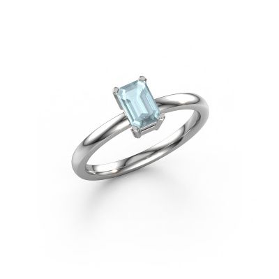 Engagement ring Denita 1 EME 950 platinum aquamarine 6x4 mm