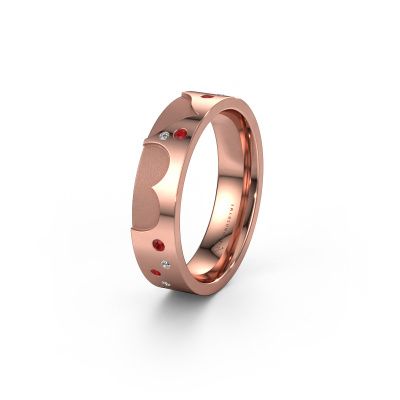 Wedding ring WH2114L25A 585 rose gold ruby ±5x1.7 mm
