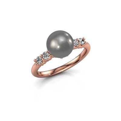Ring Cecile 585 Roségold Grau Perl 8 mm