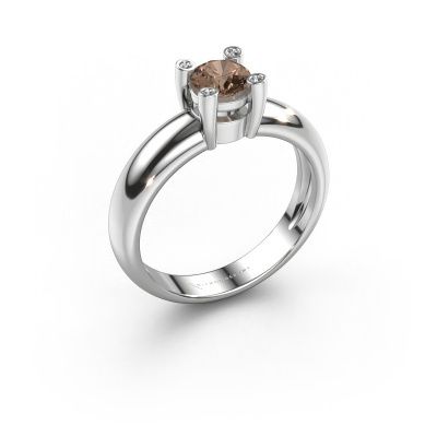 Ring Fleur 950 platinum brown diamond 0.42 crt