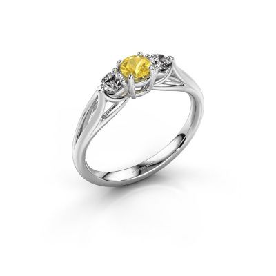 Engagement ring Amie RND 950 platinum yellow sapphire 4.2 mm