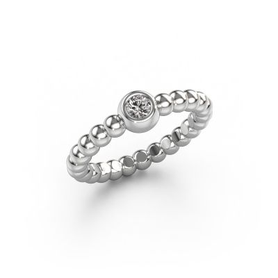 Stackable ring Dini 585 white gold zirconia 3 mm