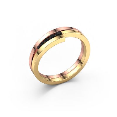 Ring Cato 585 rose gold black diamond 0.15 crt