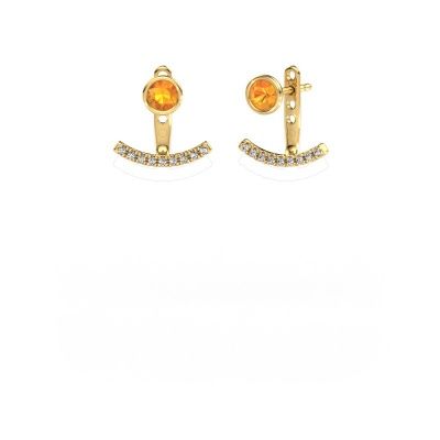 Boucles d'oreilles Rosetta 585 or jaune citrine 4 mm