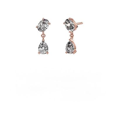 Earrings Toi et Moi OVL-PER 585 rose gold diamond 2.70 crt