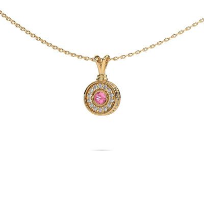 Pendant Roos 585 gold pink sapphire 3 mm