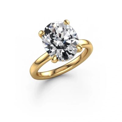Engagement ring Simone OVL 2 585 gold lab grown diamond 5.184 crt