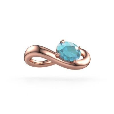 Engagement ring Chloe OVL 585 rose gold blue topaz 7,5x5,5 mm