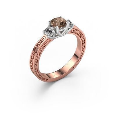Verlobungsring Betty 1 585 Roségold Braun Diamant 0.70 crt