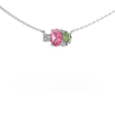 Pendant Frauke OVL 585 white gold pink sapphire 7x5 mm