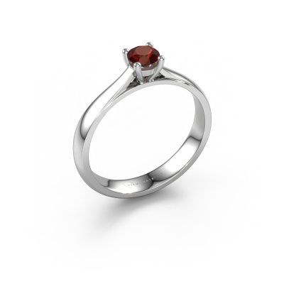 Engagement ring Sam 585 white gold garnet 4.2 mm