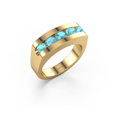 Men's ring Richard 585 gold blue topaz 4 mm
